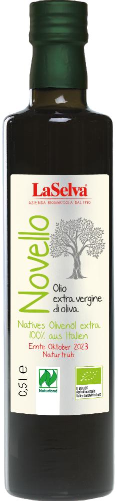 NOVELLO Natives Olivenöl extra 100 % aus Italien - Naturtrüb - 0,5l